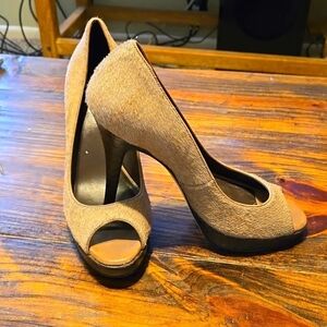 Cole Haan Calf Hair Tan and Brown Stiletto High Heels Size 10B